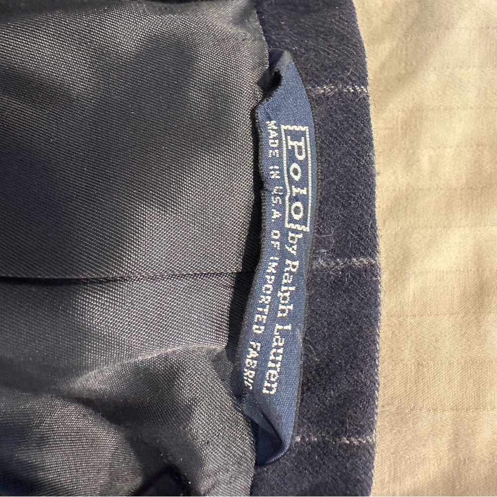 Ralph Lauren Polo double breasted navy windowpane 100% wool grandpa Blazer - Picture 6 of 10